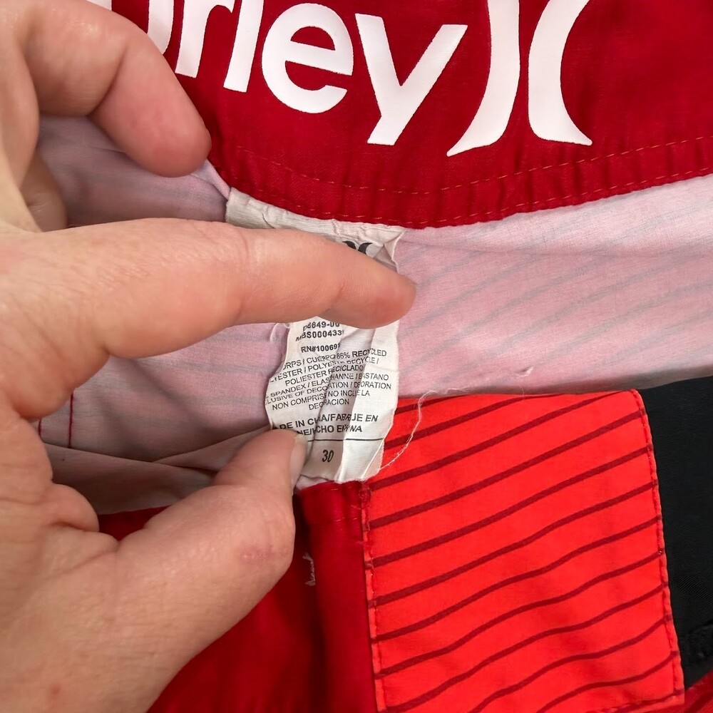Hurley Men's Red Phantom USA Olympic Team Board Surf Swim Shorts Size 30 - Picture 7 of 8